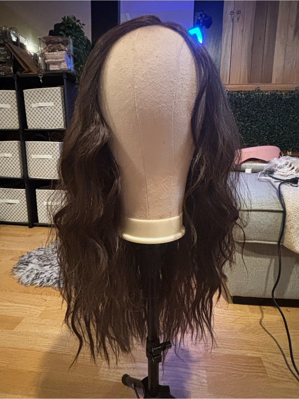 CSC Women’s Long Wavy Dark Brown Wig – Natural-Look Hairpiece
